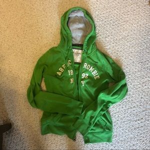 Green Abercrombie zip up hoodie